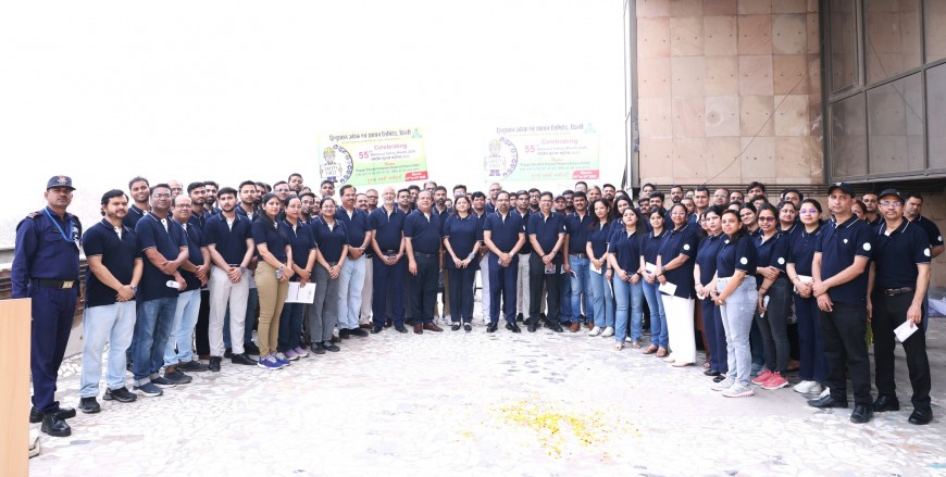 MD HURL Dr SP Mohanty joined employees at Head Office to mark National Safety Month