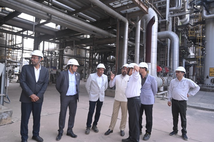 Dr SP Mohanty MD reviews plant operations at the Gorakhpur Unit